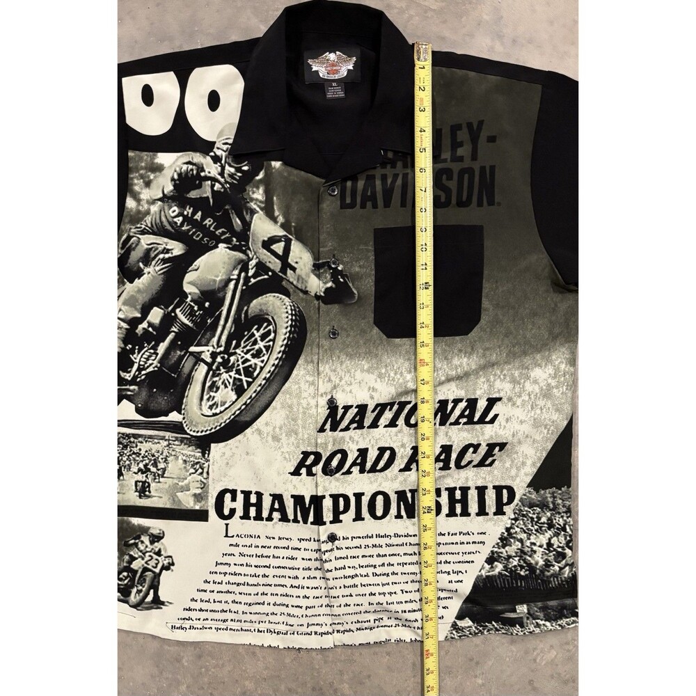 Vintage Harley Davidson National Road Race Championship Button Shirt Mens XL - Picture 4 of 8